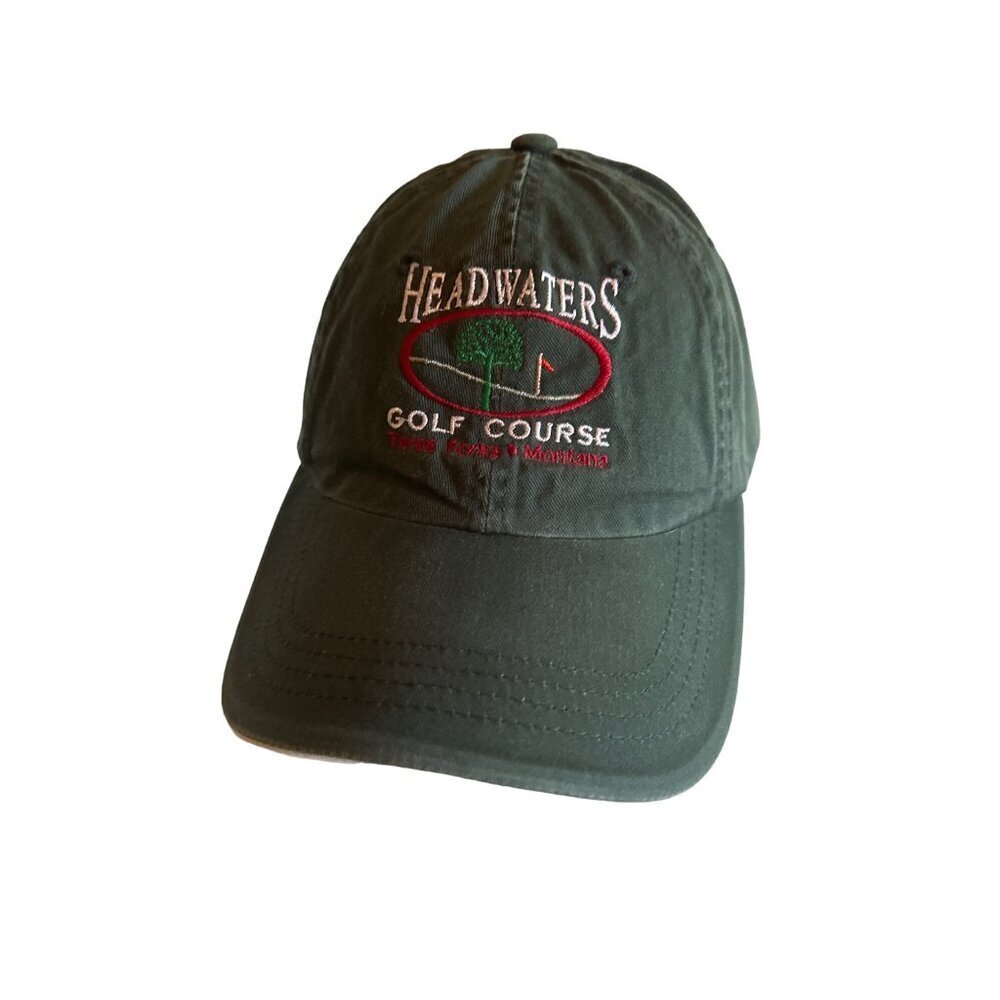 Headwaters Golf Course Hat Signature‎  Adjustable Green Basebal